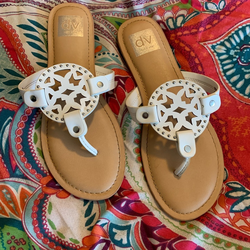 White womens Sandals 8